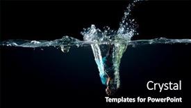  Presentation with under water - Theme having girl-in-green-dress-under background and a black colored foreground