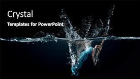  Presentation with under water - Theme consisting of girl-in-green-dress-under background and a black colored foreground