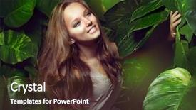  Presentation with mystic - Colorful slide deck enhanced with three confident business partners having conversation outdoor backdrop and a light gray colored foreground