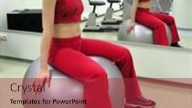  Presentation with club - Presentation design enhanced with girl in health club with mirror background and a red colored foreground