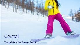  Presentation with athlete - Presentation theme with girl in helmet and mask background and a sky blue colored foreground