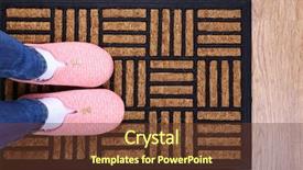  Presentation with carpet - PPT layouts featuring girl in home slippers on brown carpet on floor close-up background and a tawny brown colored foreground