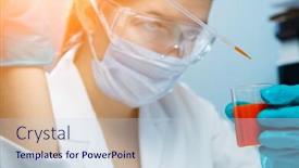  Presentation with lab coat - Audience pleasing slide deck consisting of girl in lab coat glasses backdrop and a lemonade colored foreground