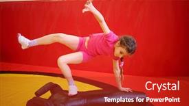  Presentation with exercises - Cool new PPT theme with girl-in-pink-does-fighting backdrop and a crimson colored foreground