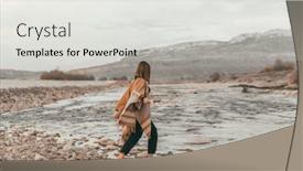  Presentation with alone - Cool new presentation theme with girl-in-poncho-travel-alone backdrop and a light gray colored foreground