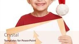  Presentation with girl christmas - PPT theme consisting of girl in red hat with letter to santa - winter holiday christmas concept background and a lemonade colored foreground