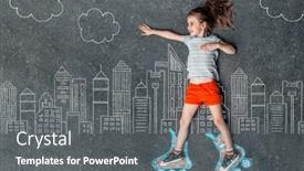  Presentation with chalk - Beautiful PPT theme featuring girl-in-roller-skates-painted backdrop and a gray colored foreground