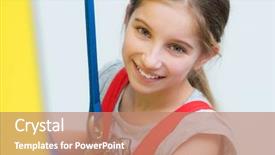  Presentation with active citizenship to the risk of social exclusion - Slide deck with girl in safety climbing harness background and a coral colored foreground