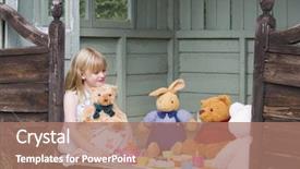  Presentation with young children playing - Amazing slides having girl in shed playing tea backdrop and a coral colored foreground
