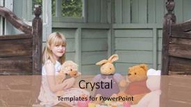  Presentation with tea - Theme consisting of girl in shed playing tea background and a coral colored foreground