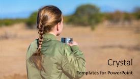  Presentation with safari south africa - PPT theme consisting of hot chocolate looking at zebras background and a coral colored foreground