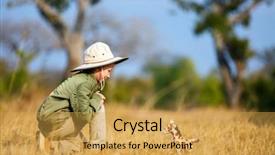  Presentation with safari south africa - Theme featuring girl in south africa safari background and a yellow colored foreground