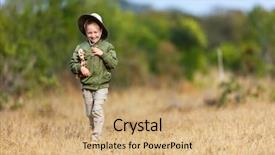  Presentation with safari south africa - PPT theme consisting of little girl in south africa background and a coral colored foreground