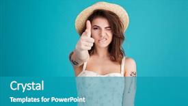  Presentation with straw - PPT theme having girl in straw hat making background and a  colored foreground