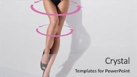  Presentation with healthy lifestyle - Theme featuring girl in swimsuit with spiral background and a light gray colored foreground