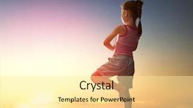  Presentation with yoga kids - Slides with girl in the park yoga background and a blonde colored foreground