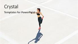  Presentation with healthy lifestyle - Audience pleasing slides consisting of girl in the street fitness backdrop and a white colored foreground