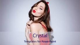  Presentation with girl model - PPT theme consisting of girl in underwear sending air background and a sky blue colored foreground