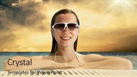  Presentation with happiness - Audience pleasing presentation consisting of girl in white bikini stay backdrop and a  colored foreground