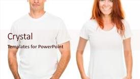  Presentation with t shirts production - Theme enhanced with girl in white t-shirt background and a lemonade colored foreground