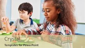  Presentation with healthy snack - Audience pleasing slides consisting of girl-is-eating-healthy-vegetables backdrop and a soft green colored foreground