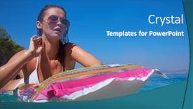  Presentation with mattress - Beautiful presentation featuring girl is floating on the mattress backdrop and a teal colored foreground