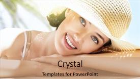  Presentation with girl scouts explorer summer - Audience pleasing slides consisting of girl is happy summer sun backdrop and a coral colored foreground