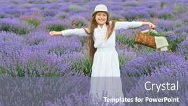  Presentation with lavender - Amazing presentation design having girl-is-in-the-lavender backdrop and a gray colored foreground