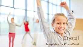  Presentation with physical education - Slides with girl-is-looking-forward background and a lemonade colored foreground