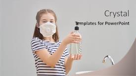  Presentation with flu virus - Cool new theme with girl-is-wearing-face-mask backdrop and a light gray colored foreground