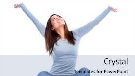  Presentation with chinese happy birthday backgrouds card - Slide deck featuring girl isolated on white background background and a light blue colored foreground