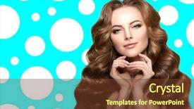  Presentation with hair spa - Theme with girl isolated on white cosmetology background and a tawny brown colored foreground