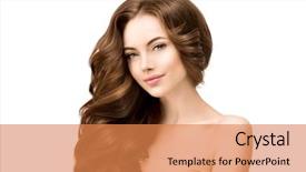  Presentation with hair spa - Presentation consisting of girl isolated on white cosmetology background and a coral colored foreground