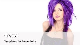  Presentation with punk - Slide set enhanced with girl isolated over white background background and a white colored foreground