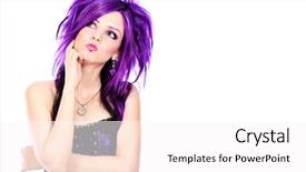  Presentation with punk - Slide set featuring girl isolated over white background background and a white colored foreground