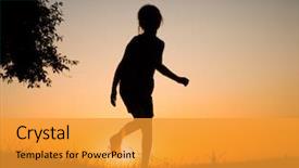  Presentation with seedling sun - Audience pleasing slide set consisting of girl jumping in the setting backdrop and a  colored foreground