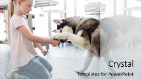  Presentation with kneeling - Colorful slides enhanced with girl kneeling while playing backdrop and a lemonade colored foreground