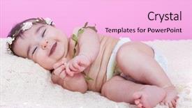  Presentation with diaper - Slides featuring girl laughing with a big background and a lavender colored foreground