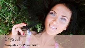  Presentation with lays - PPT layouts having girl lays on a grass a meadow background and a lemonade colored foreground