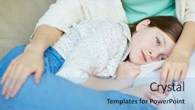  Presentation with teenage girl - Presentation design having girl leaning on her mother background and a  colored foreground