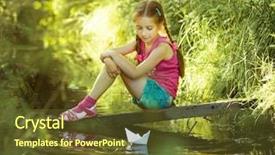  Presentation with boat - Presentation enhanced with girl let a paper boat background and a tawny brown colored foreground