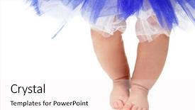  Presentation with baby girl - Colorful PPT theme enhanced with girl like a ballet dance backdrop and a sky blue colored foreground