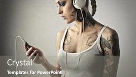  Presentation with listening - Slide set enhanced with girl-listening-to-music background and a gray colored foreground