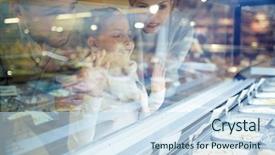  Presentation with grocery - Amazing presentation design having ice cream through glass window backdrop and a sky blue colored foreground