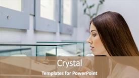  Presentation with case - Beautiful PPT layouts featuring girl looking at jewelry backdrop and a coral colored foreground