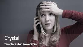  Presentation with bad news - Beautiful presentation featuring girl looking at phone seeing backdrop and a tawny brown colored foreground