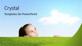  Presentation with shining - Presentation featuring girl looking at shining sun background and a  colored foreground