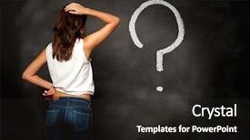  Presentation with interrogation - Slide deck consisting of girl looking chalkboard with interrogation background and a wine colored foreground