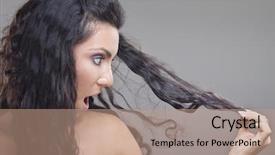  Presentation with hair - Amazing presentation theme having girl looking in damaged hair backdrop and a coral colored foreground