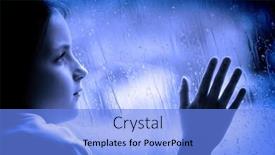  Presentation with rainy day - Slides featuring girl looking out window on a rainy day background and a light blue colored foreground